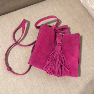 Mini Pink Suede Purse